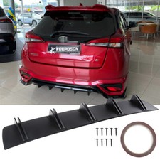 For Toyota Yaris Hatch ABS Rear Bumper Spoiler Diffuser Splitter 10-Fins Lip