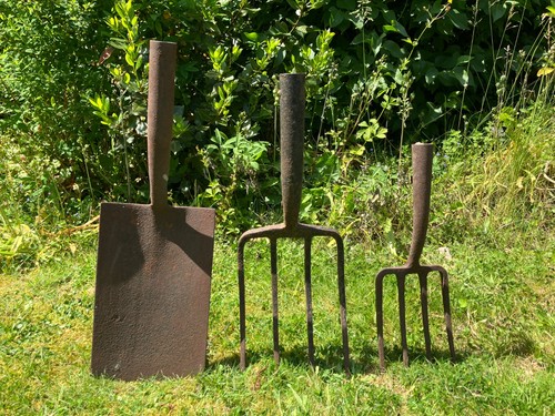 Vintage garden fork heads - vintage,