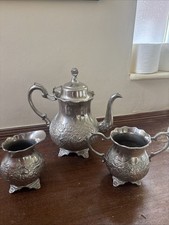Silver Creamer Set Tea Pot