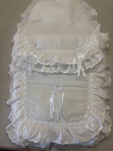 White universal footmuff with - white,