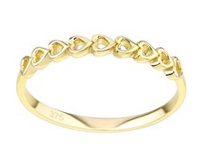 9ct Yellow Gold Heart Half