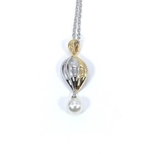 MIKIMOTO Mikimoto pearl necklace silver gold combination