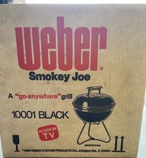 Vintage 1982 Weber Grill Smokey Joe 10001 Black BBQ NOS Made In USA