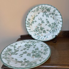 Vintage Retro Discont. BHS Country Vine Ivy Dinner Plates x2 D27cm Christmas VGC