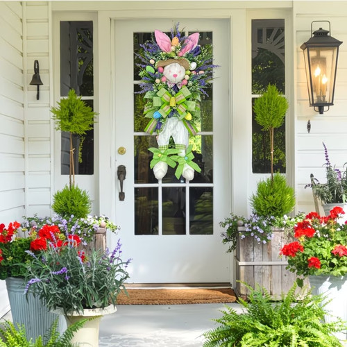 Easter bunny door wreath - bunny,