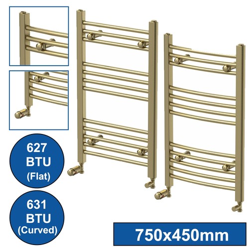 Brushed brass heated towel - brushed,