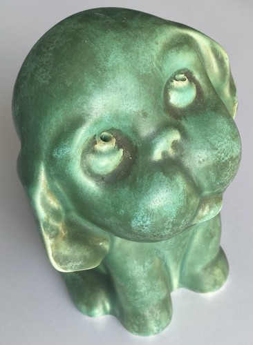 Sylvac green figurine dog - sylvac,