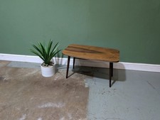 Vintage Coffee Table Low Mid-century European Walnut Side Table Plant Stand