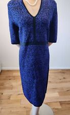 NEW L.K. BENNETT ANIMAL PRINT DRESS TIPA UK 14 US 10 BLUE BLACK 52% VISCOSE 