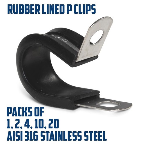 Clips rubber lined 316 - clips,