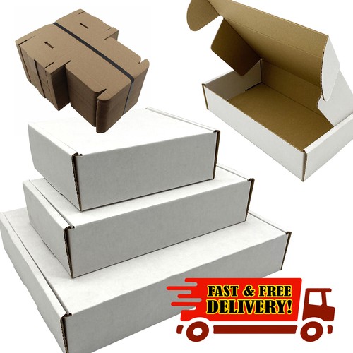White shipping cardboard boxes - cardboard,