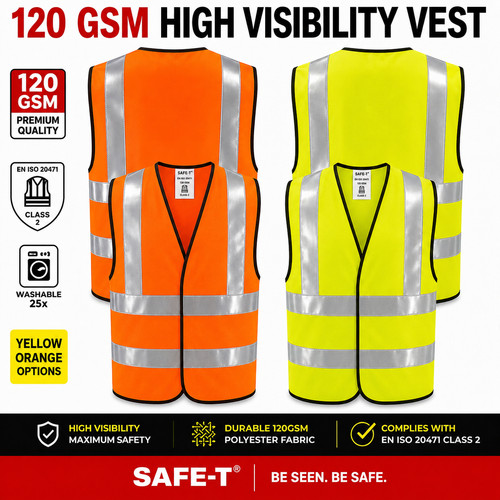 Premium 120gsm vis vest - 120gsm, hi