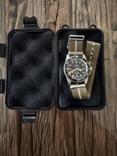 Seiko Mod Milsub Automatic Watch on green Military Strap