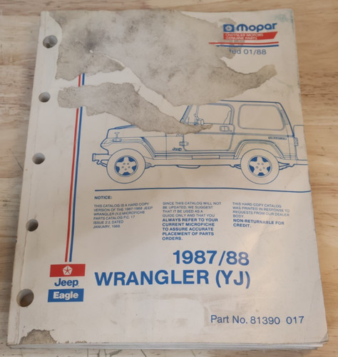 Jeep wrangler 1987 88 - wrangler, (yj)