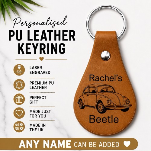 Personalised beetle keyring - vw,