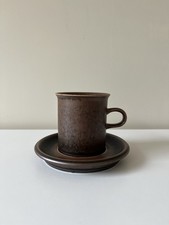 Arabia Finland Ruska Coffee Cup And Saucer Ulla Procope Vintage 1960’s