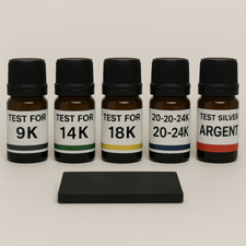 9K 14K 18K 24K Gold Test Kit + Silver with Stone - Fast Home Jewelry Reactive