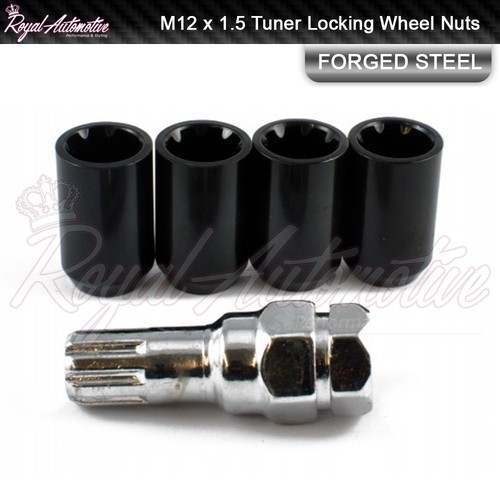 Black tuner locking wheel nuts - tuner,