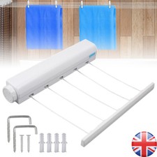 5 LINE INDOOR RETRACTABLE CLOTHES AIRER WASHING LINE LAUNDRY DRYER WALL MOUNTED