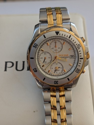 Mens pulsar silver gold - &, tone