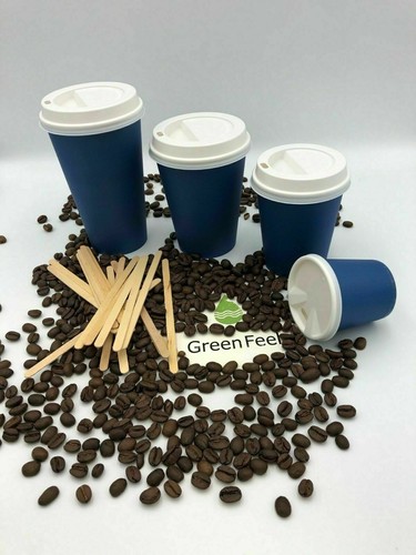 Blue paper cups disposable - blue,