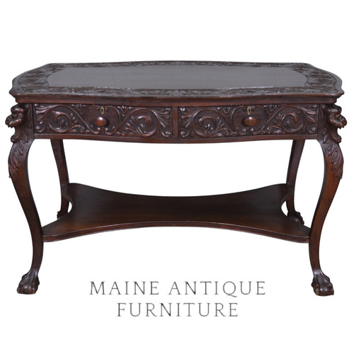Victorian mahogany carved lion - mahogany,