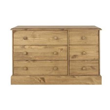 Chest 6 Drawers Solid Pine Wooden Bedroom Home Furniture Clothing Storage Unit