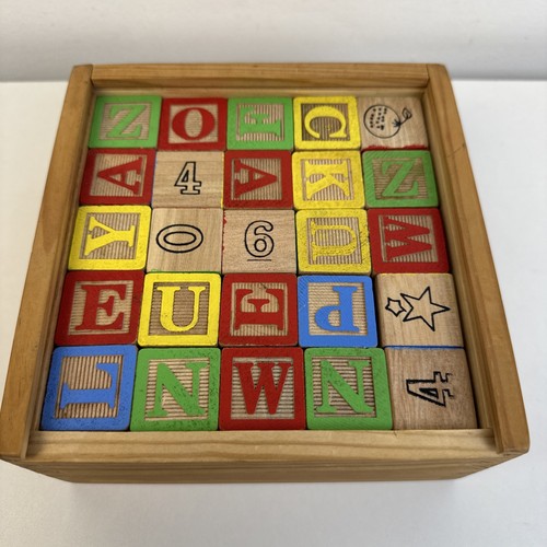 Toy wooden box with - , blocks