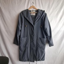 90s Vintage Rain Coat Grey