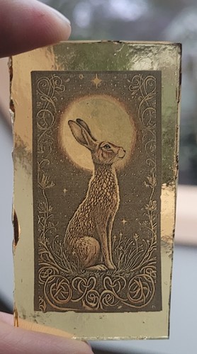 Stained glass hare permanently - glass,