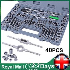 40Pcs Metric Tap And Die Set Nut & Bolt Screw Thread Cutter Wrench Tools M3-M12