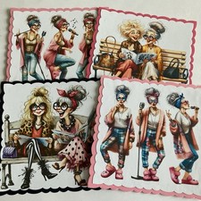 CRAFT  ROOM CLEAR OUT 4 HANDMADE  CARD TOPPERS (N83)