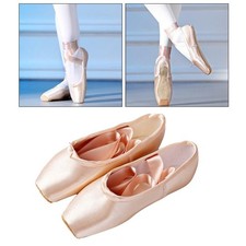 Professional Ballet Pointe Shoes Pink Dancing   Ballet Shoes with Ribbons