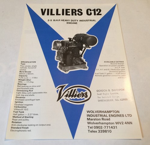 Villiers c12 engine 1970s - villiers,