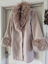 Boohoo Coat Faux Fur Cuffs