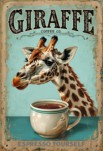 Giraffe coffee metal - co,