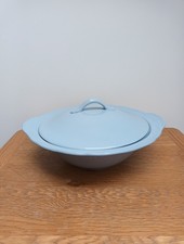 Grindley England Lupin Petal Vegetable Tureen Serving Dish Light Blue Vintage