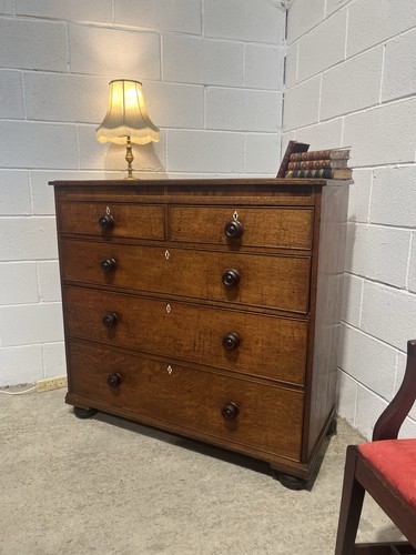 Antique georgian oak chest - oak,