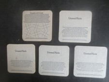 complete set of 5 BACARDI RUM 1970,s " facts"  Australian Issue COASTERS 