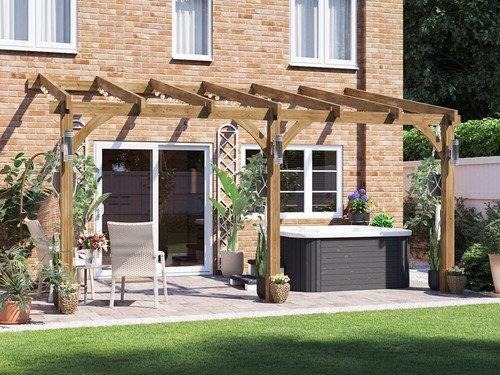 Wooden lean pergola kit - wooden, to
