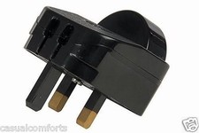 SCHUKO EURO 2 PIN TO UK MAINS POWER 3 PIN PLUG ADAPTOR CONVERTER, 13A UNGROUNDED