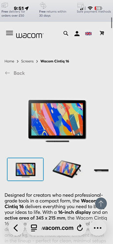 Wacom cintiq dtk168 wired - wacom, 16