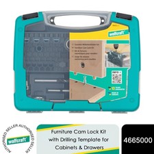 Wolfcraft Furniture Cam Lock Kit with Drilling Template for Cabinets & Drawers