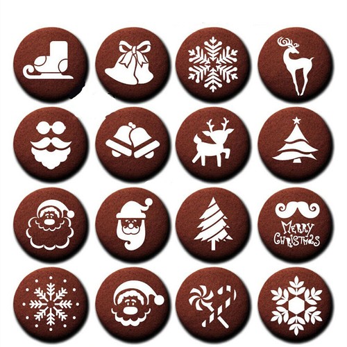 16x coffee stencils christmas - stencils,