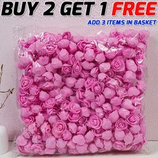 500PCS Foam Roses 3cm Artificial Foam Flower Heads DIY Rose Bear Decor Gift UK