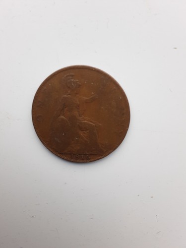 George one penny coin - v, 1916