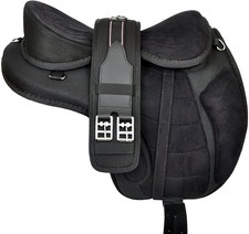 Comfortable Synthetic Freemax Treeless Black Flexible Horse Saddle Size 16 Inch