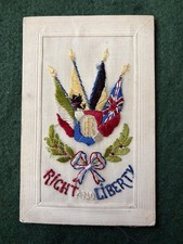 WW1 Silk Postcard, “ Right