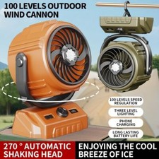 100 Speeds Rechargeable Portable Fan Desktop Fan 6000mAh Camping Fan Ceiling Fan