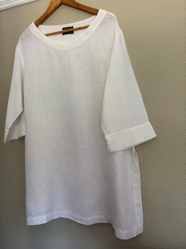 Oska white linen long tunic - oska,